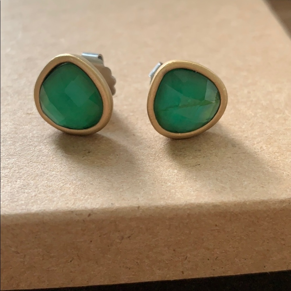 Lia Sophia Green and gold stud earrings